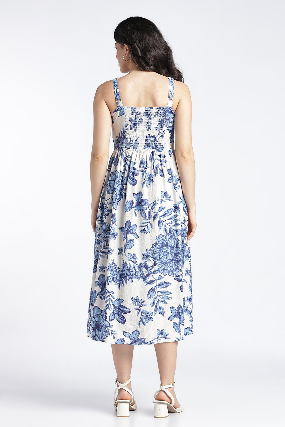 Navy Flared Fit Dress For Women - Image 5