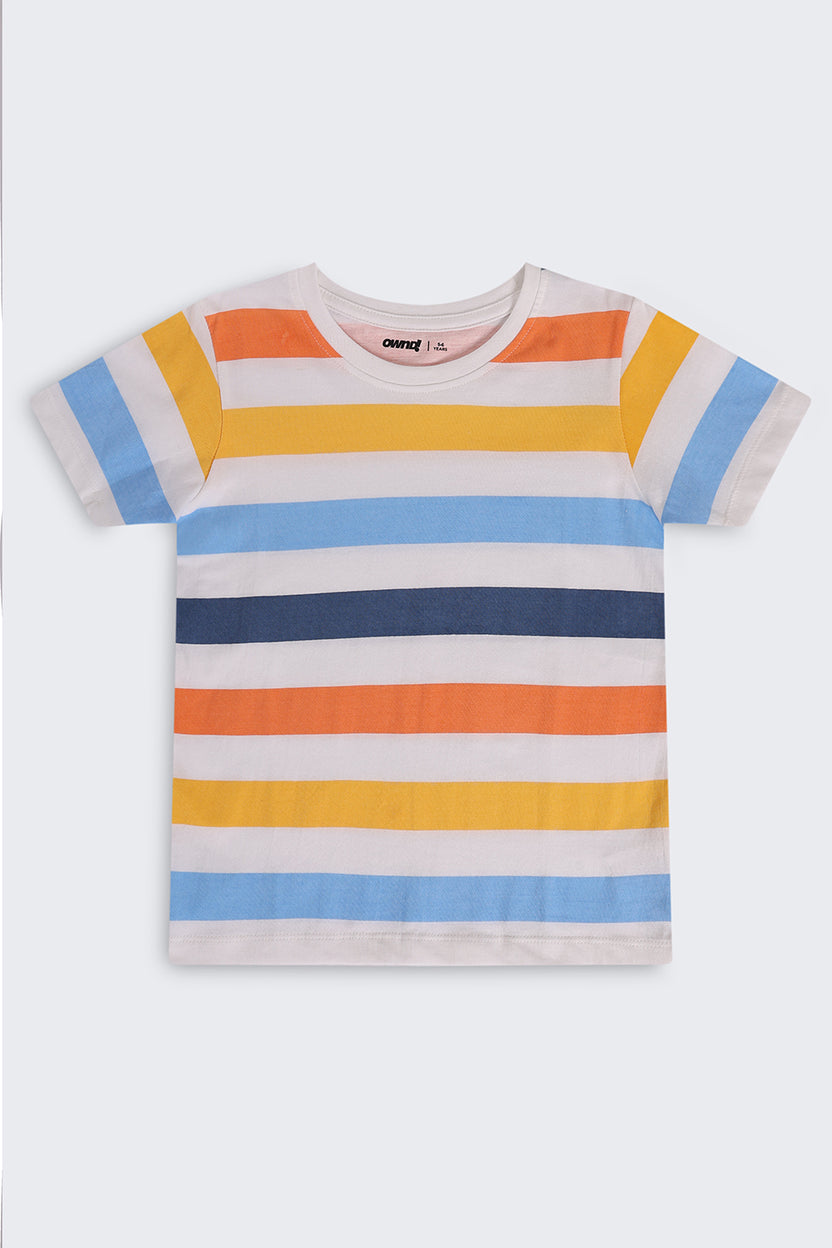 Multi Coloured Cotton Regular Fit T-Shirt For Boys - Image 2