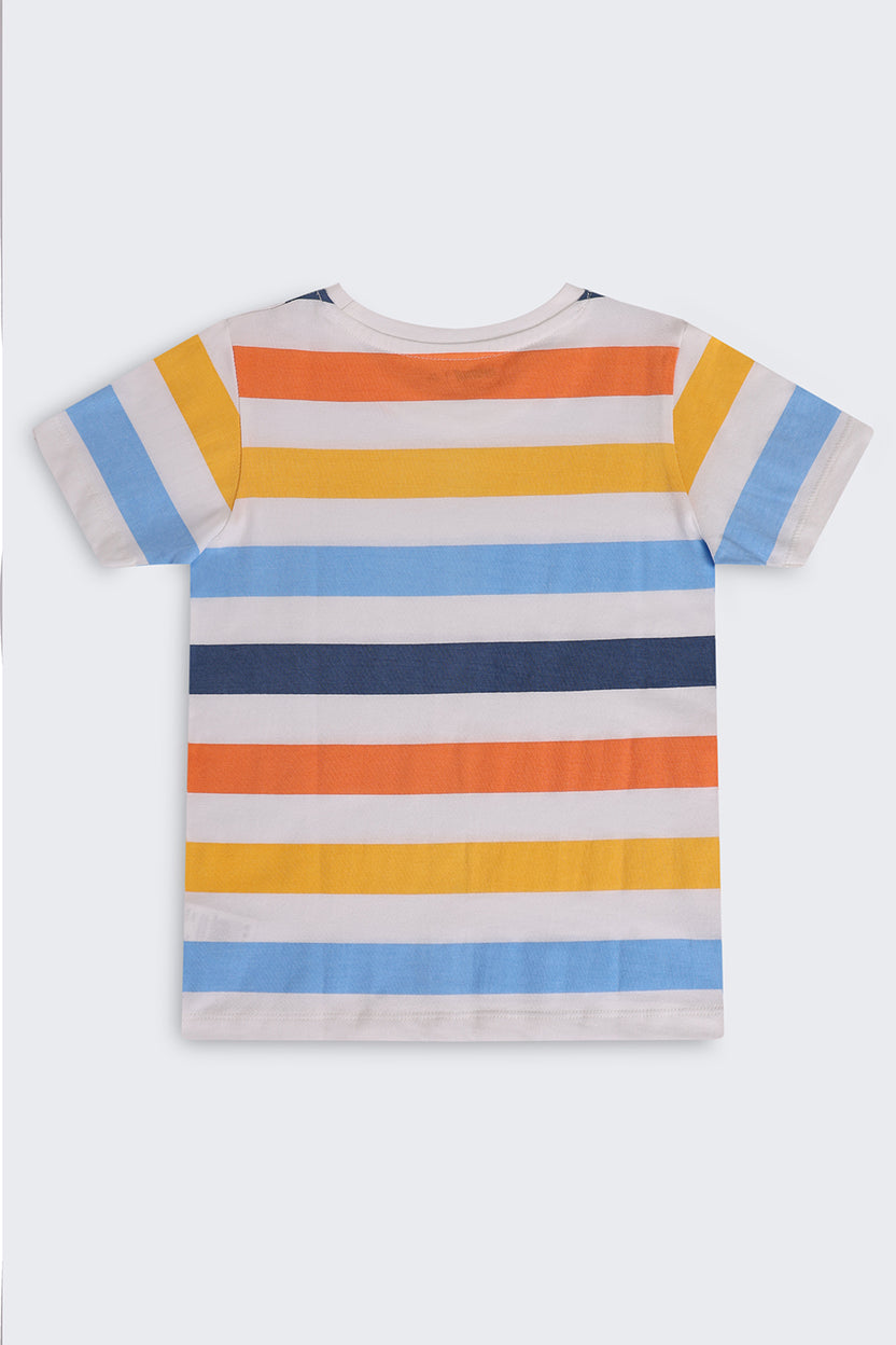 Multi Coloured Cotton Regular Fit T-Shirt For Boys - Image 3