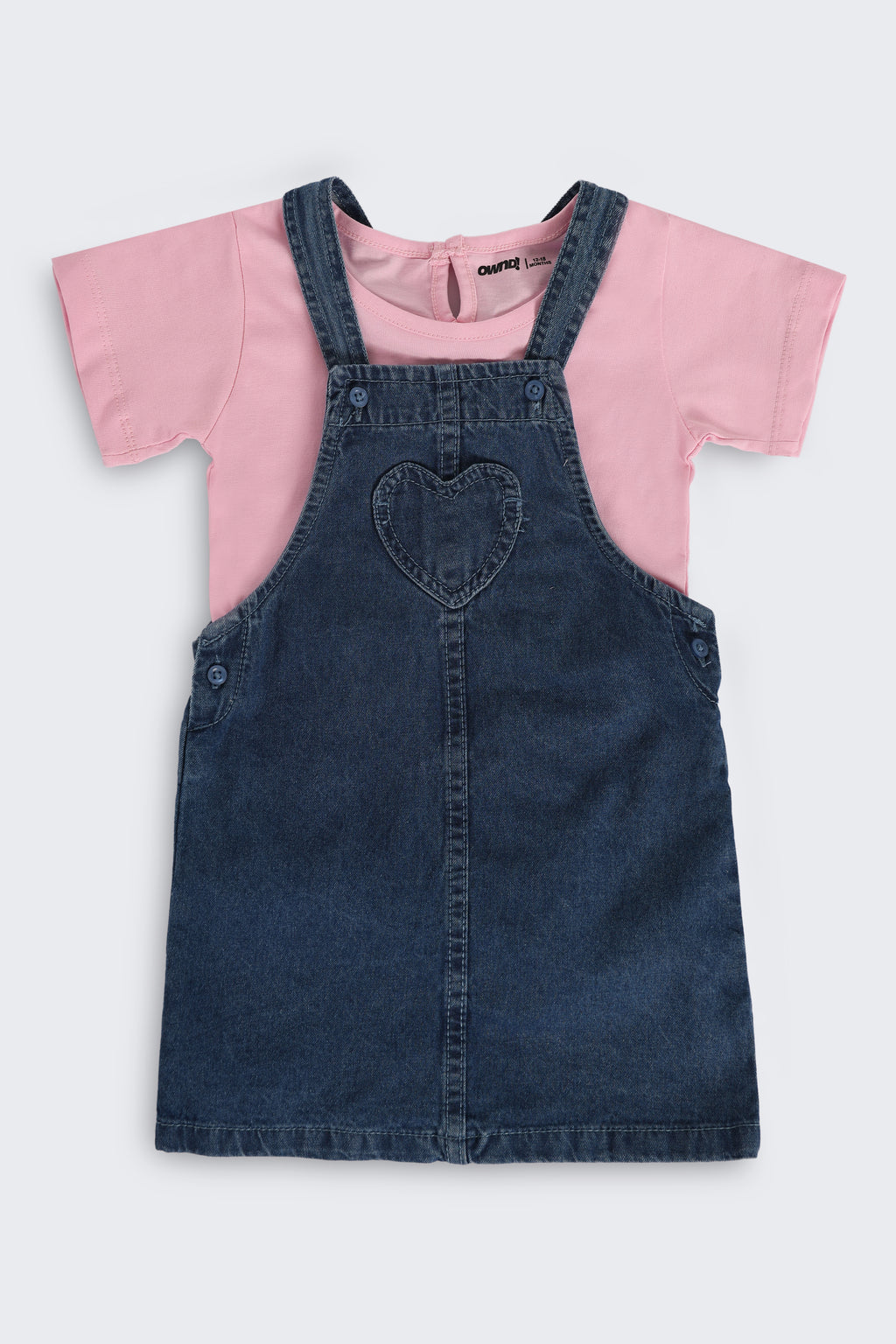 Blue Wear Regular Fit Dungaree and T-Shirt For Infant Girls - Image 2