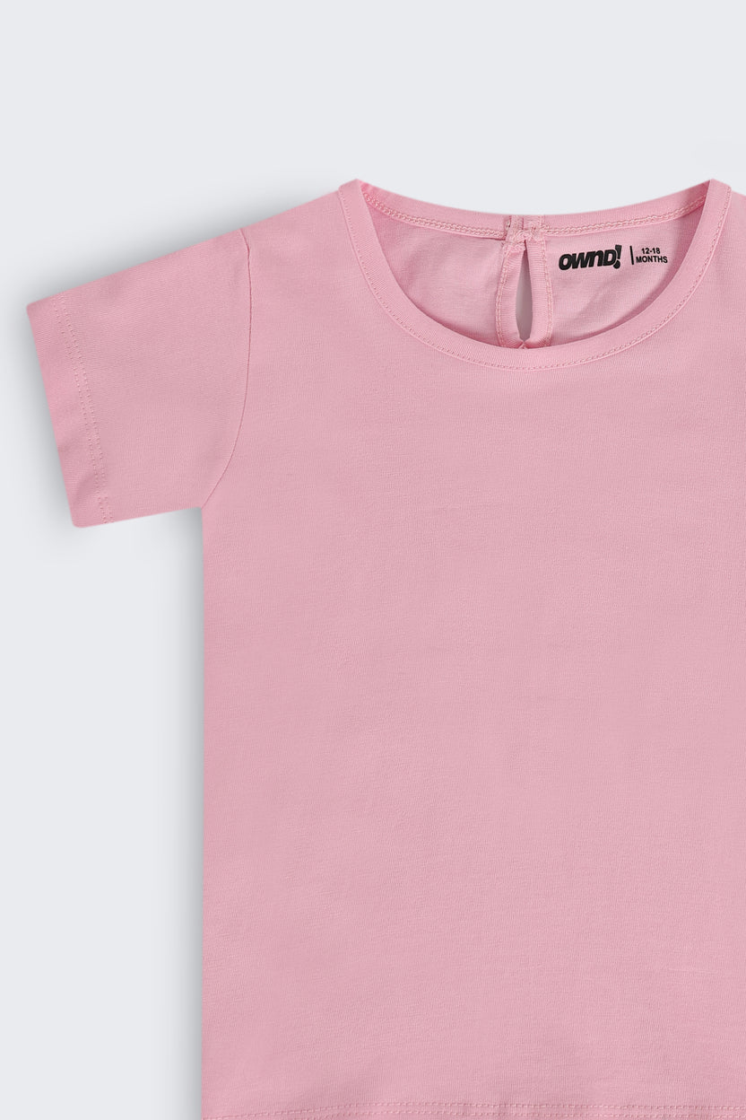 Blue Wear Regular Fit Dungaree and T-Shirt For Infant Girls - Image 6