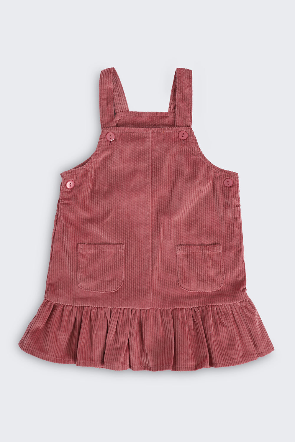 Pink Textured Regular Fit Dungaree and T-Shirt For Infant Girls - Image 4