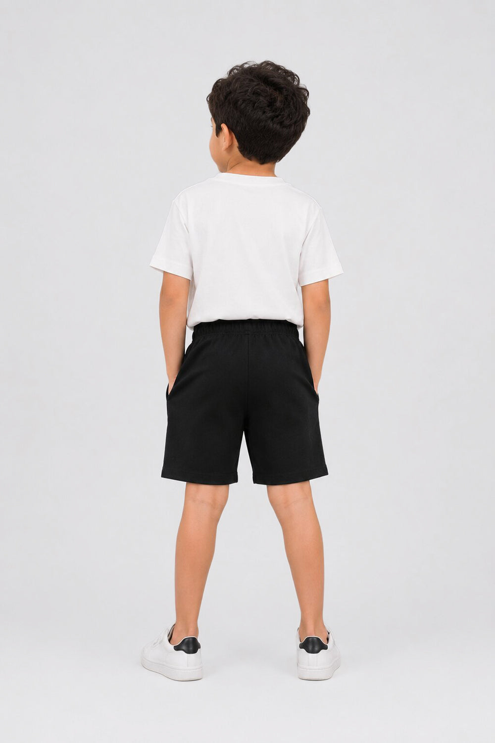 Kid Boy Regular Black Graphic Knit Shorts - Image 4