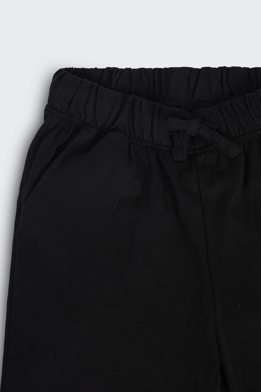 Kid Boy Regular Black Graphic Knit Shorts - Image 5