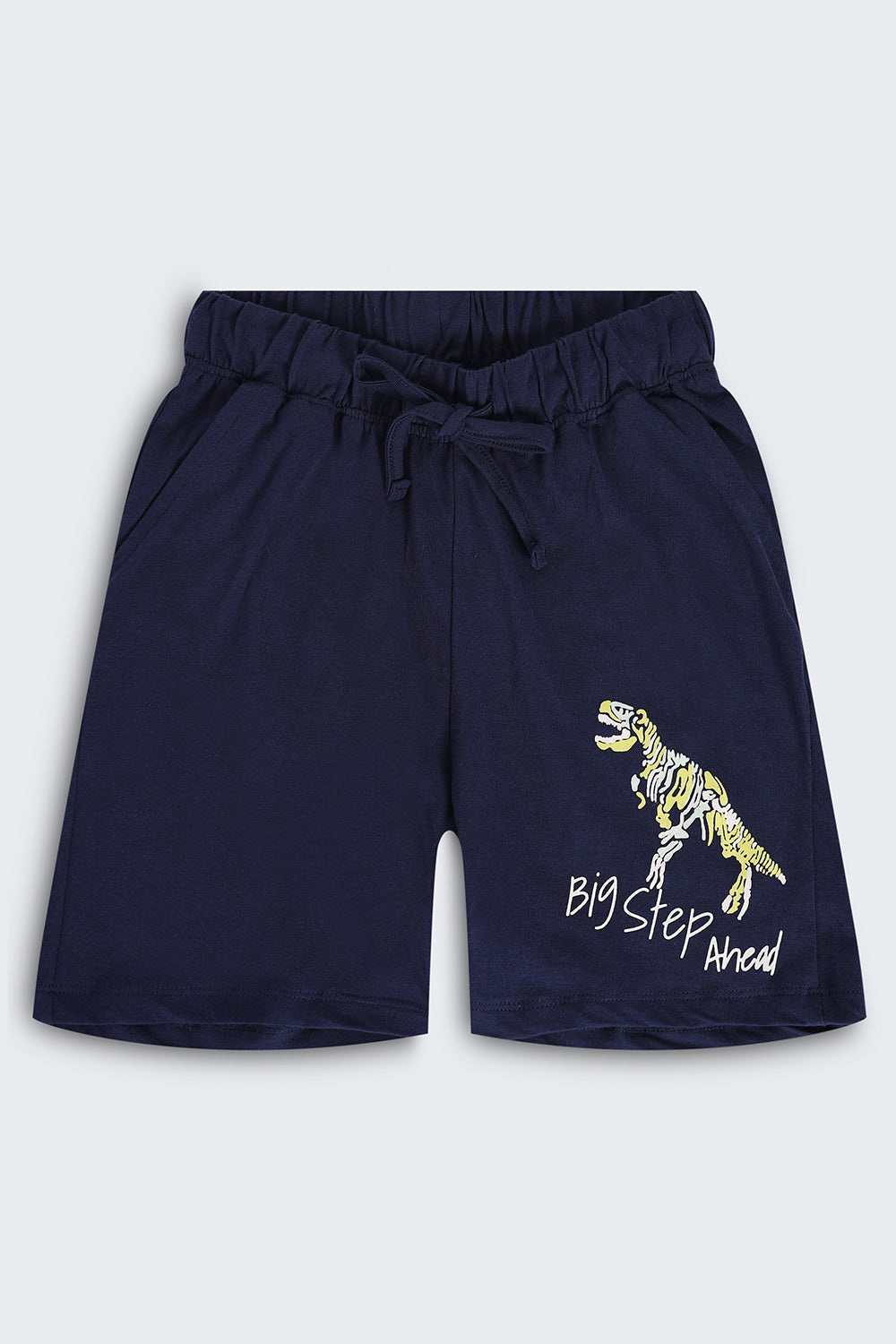 Kid Boy Regular Navy Graphic Knit Shorts - Image 2