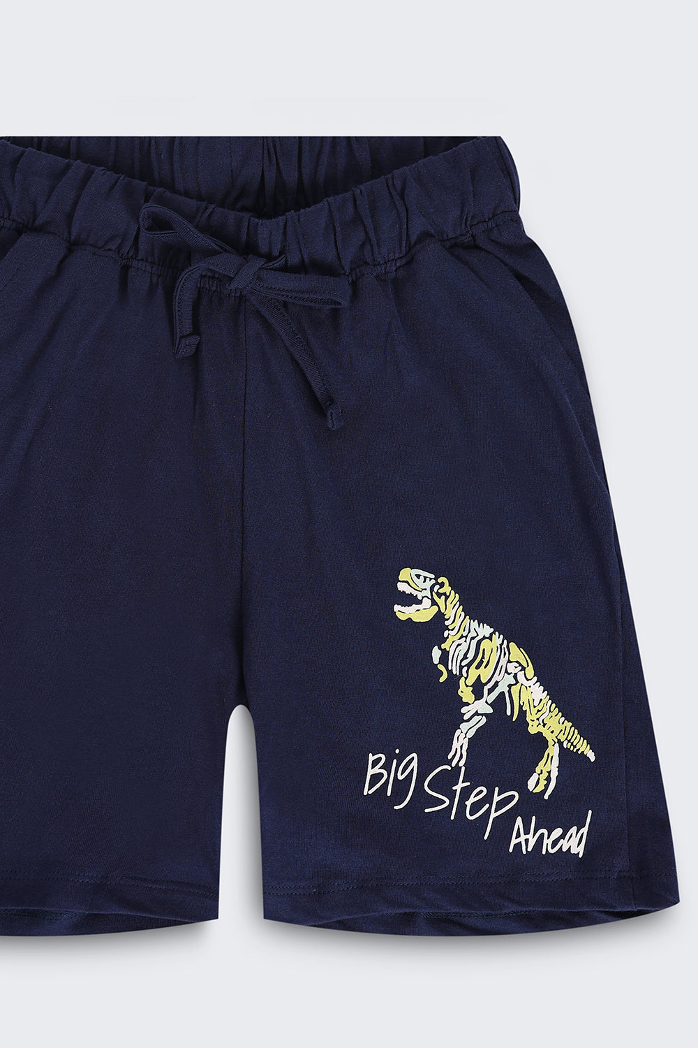 Kid Boy Regular Navy Graphic Knit Shorts - Image 5