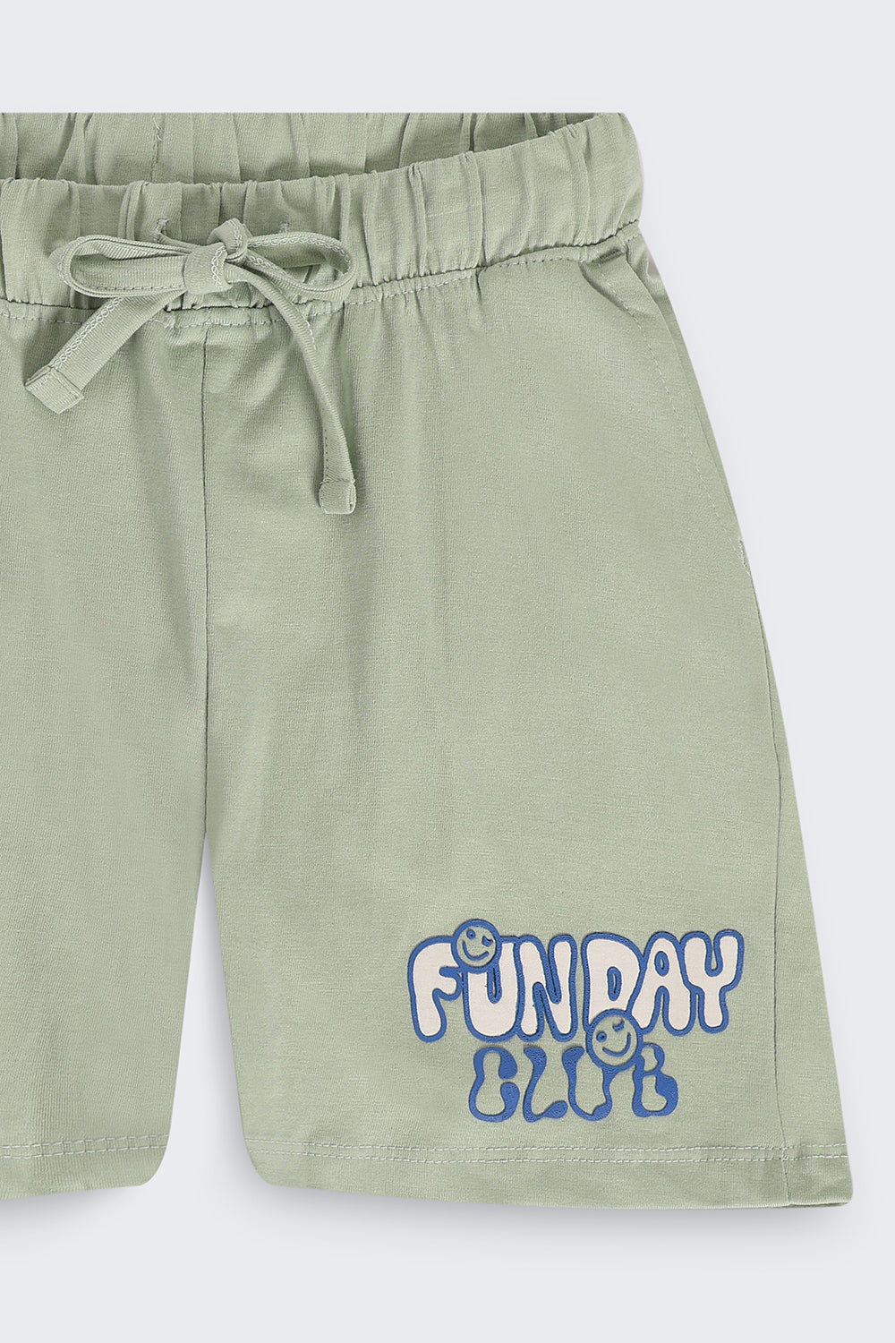 Kid Boy Regular Green Graphic Knit Shorts - Image 5