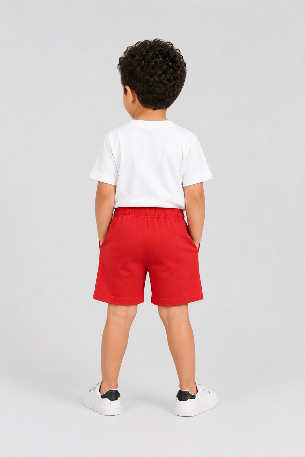Kid Boy Regular Red Graphic Knit Shorts - Image 4