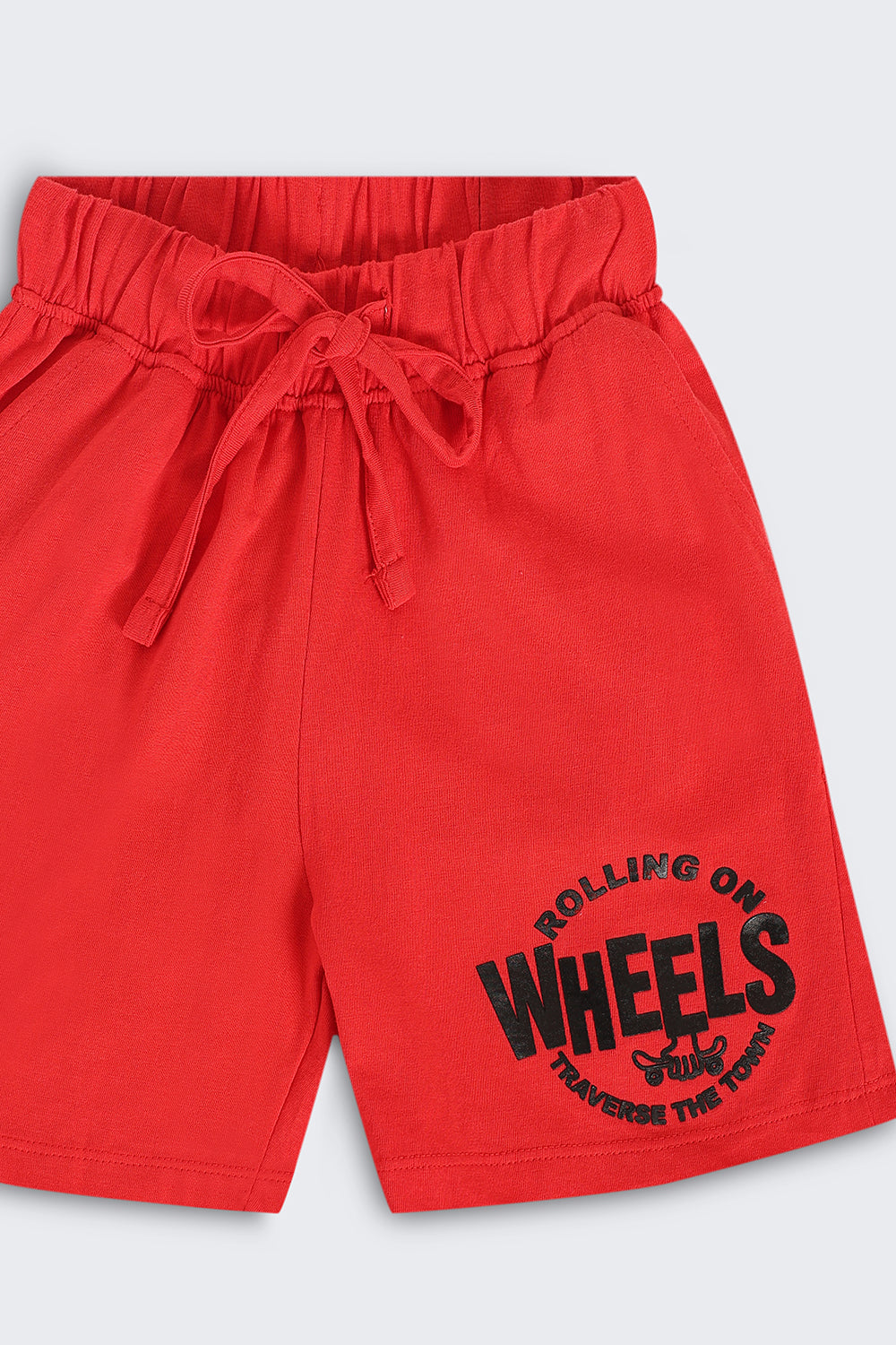 Kid Boy Regular Red Graphic Knit Shorts - Image 5