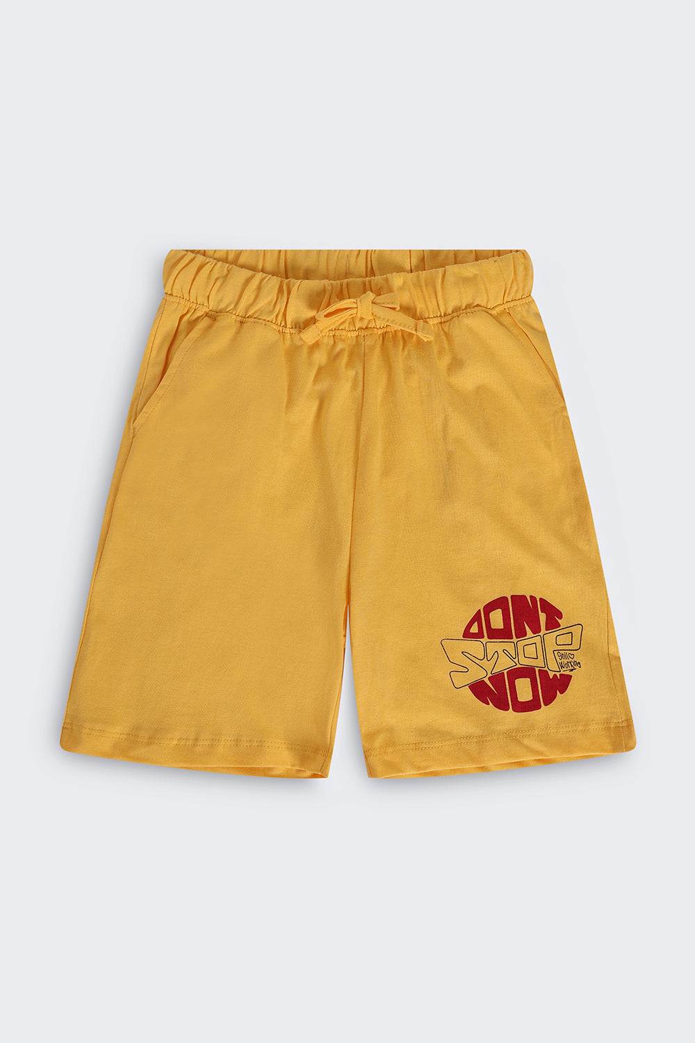 Kid Boy Regular Yellow Graphic Knit Shorts - Image 2