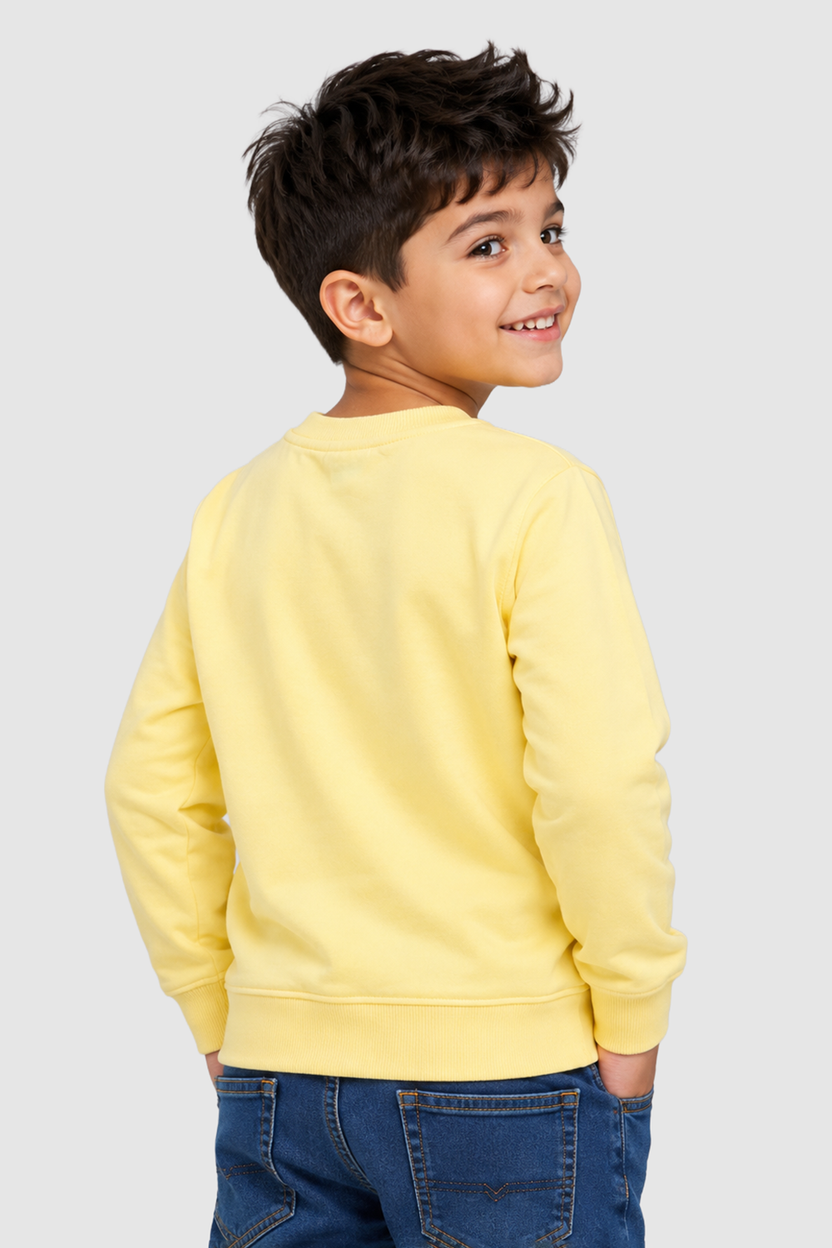 Yellow Dinosaur Print Regular Fit Sweatshirt For Boys - Image 4