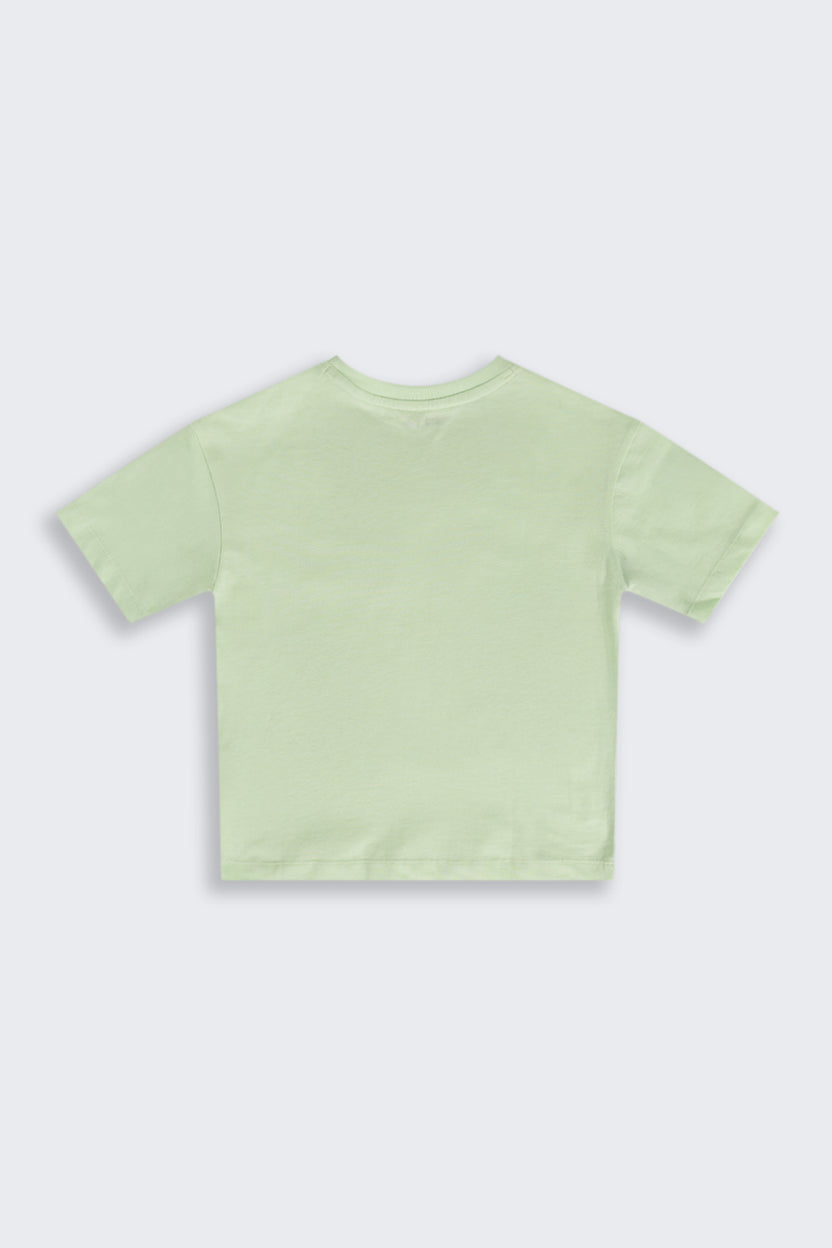 Light Green Graphic Regular Fit T-Shirt For Boys - Image 3