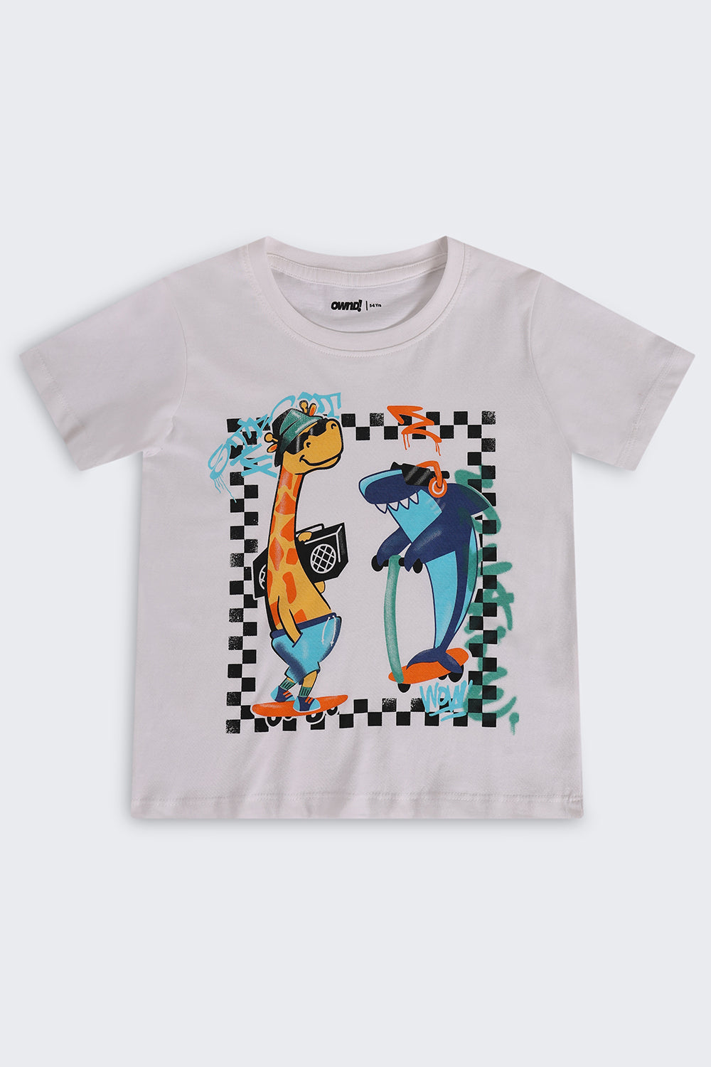 White Cartoon Regular Fit T-Shirt For Boys - Image 2