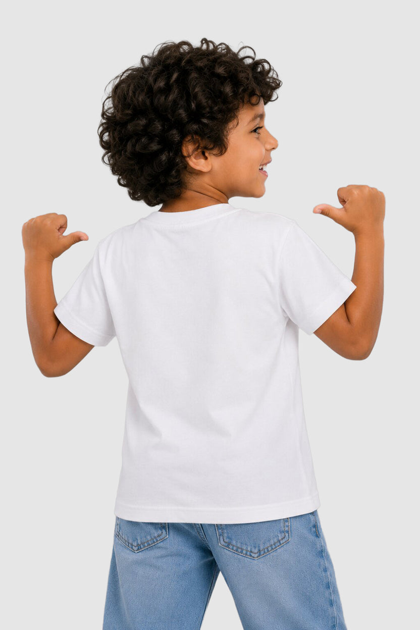 White Cartoon Regular Fit T-Shirt For Boys - Image 4