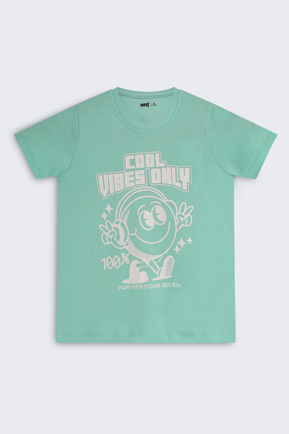 Green Cotton Regular Fit T-Shirt For Boys - Image 2