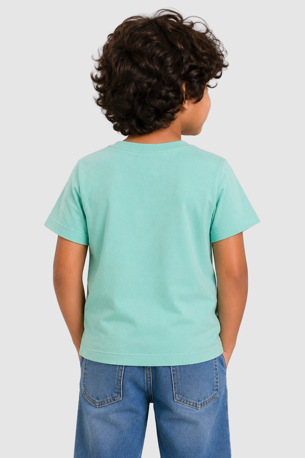 Green Cotton Regular Fit T-Shirt For Boys - Image 4