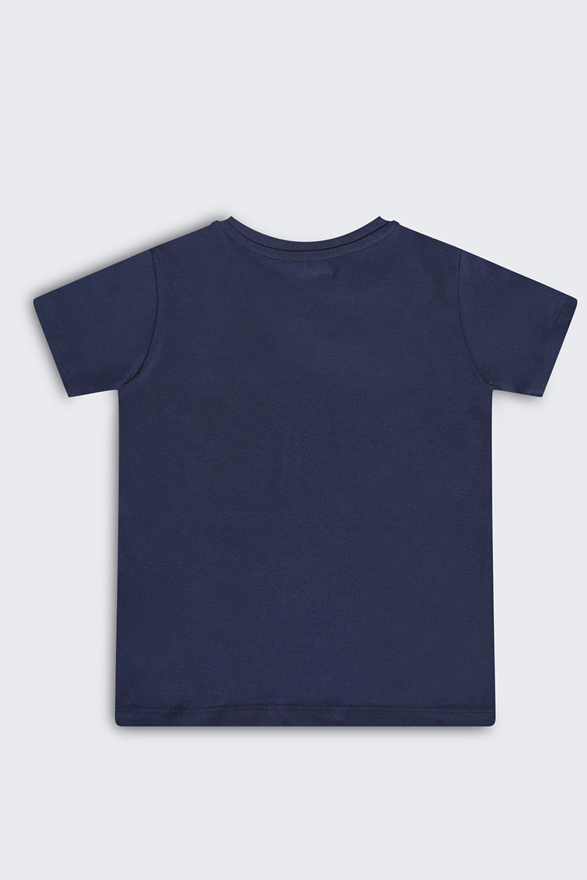 Navy Cars Regular Fit T-Shirt For Boys - Image 3