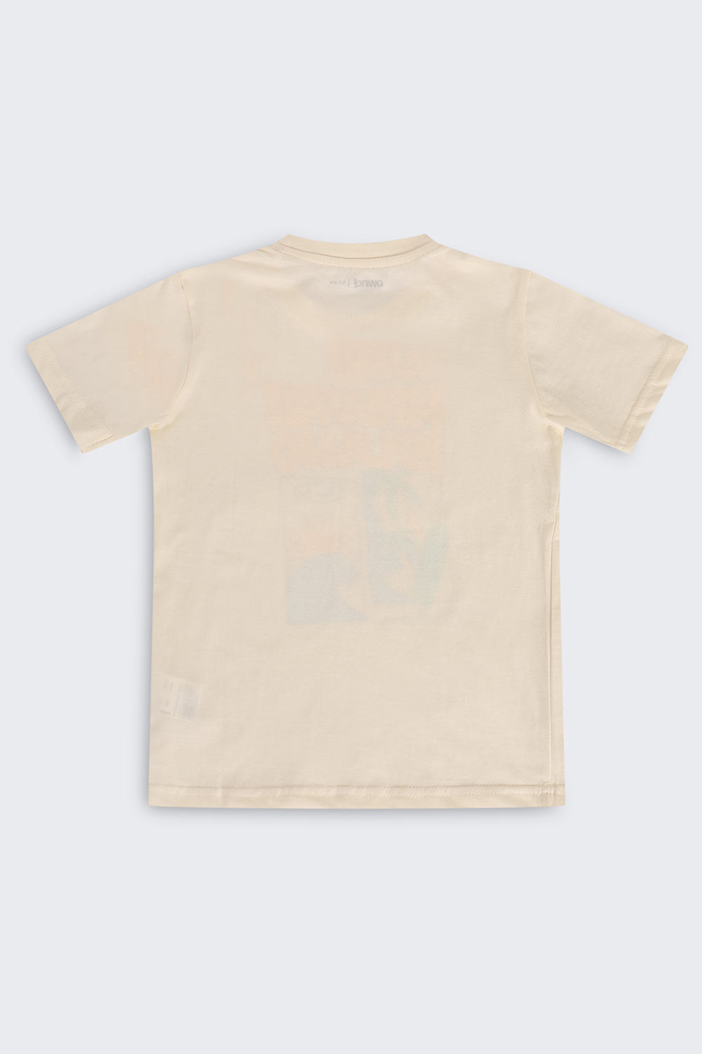 Beige Cotton Regular Fit T-Shirt For Boys - Image 3