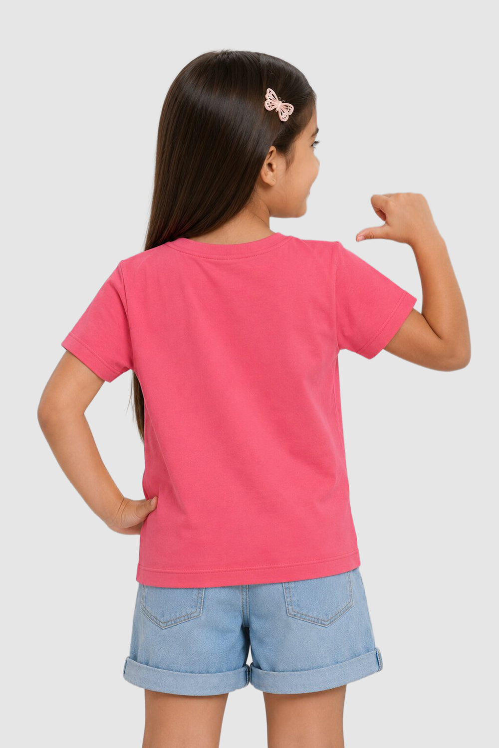 Pink Graphic Regular Fit T-Shirt For Girls - Image 4