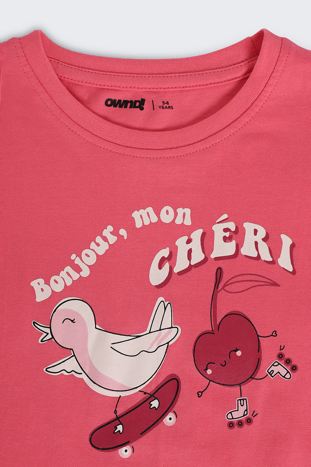Pink Graphic Regular Fit T-Shirt For Girls - Image 5