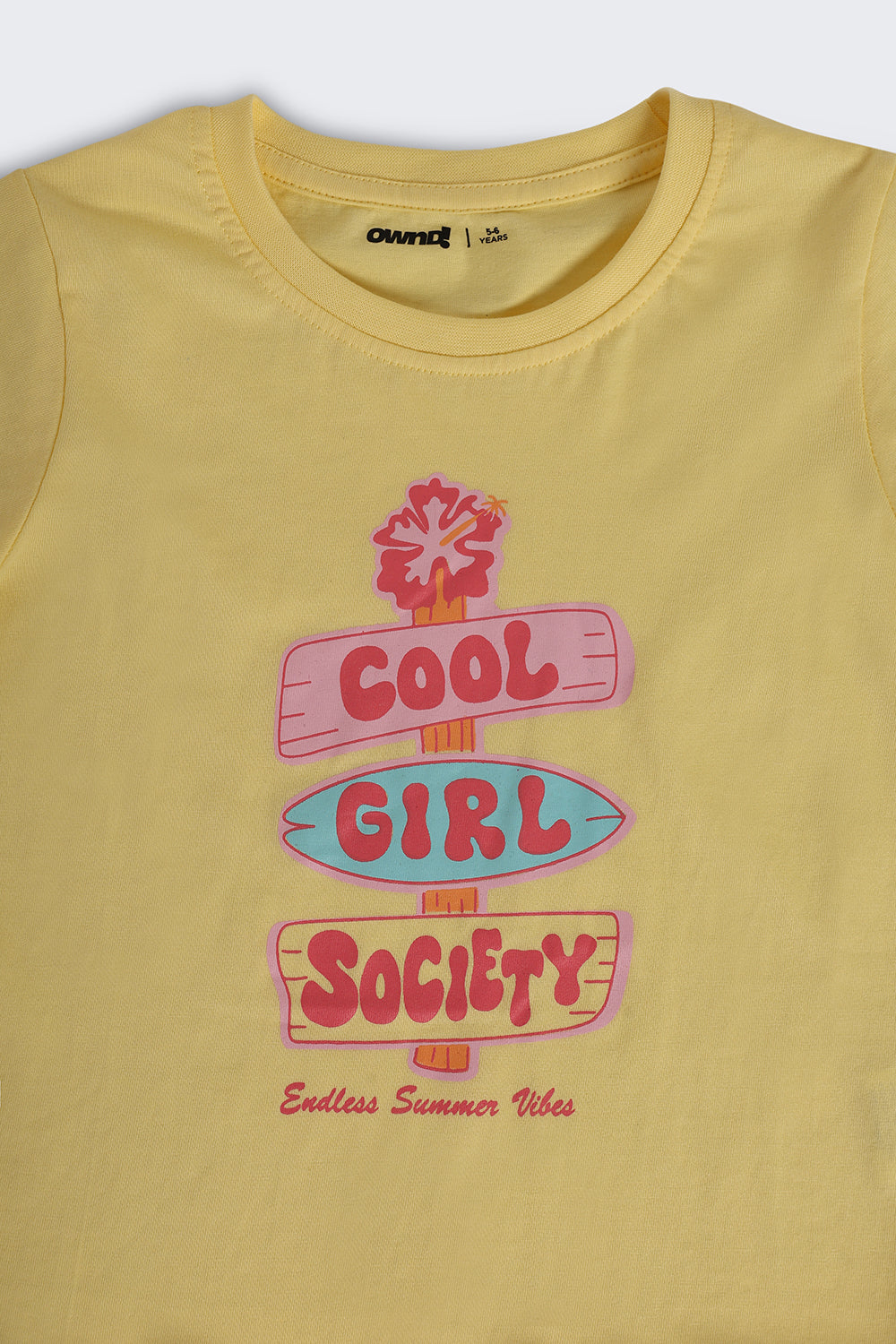 Yellow Graphic Regular Fit T-Shirt For Girls - Image 5