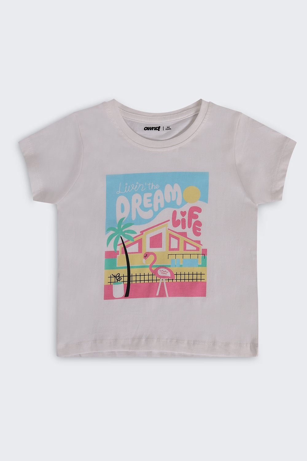White Graphic Regular Fit T-Shirt For Girls - Image 2