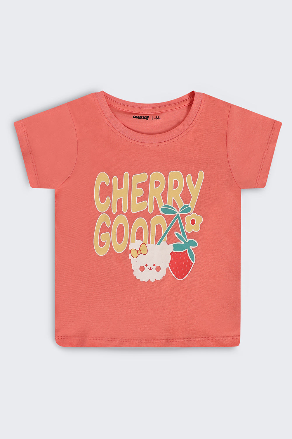 Orange Graphic Regular Fit T-Shirt For Girls - Image 2