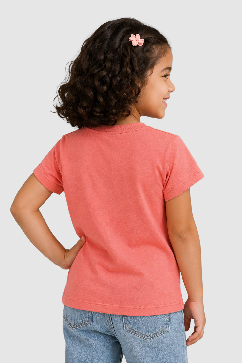 Orange Graphic Regular Fit T-Shirt For Girls - Image 4