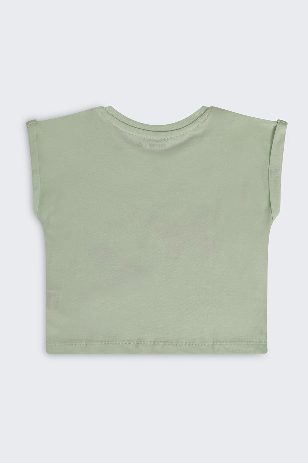 Light Green Butterfly Graphic Boxy Fit T-Shirt For Girls - Image 3