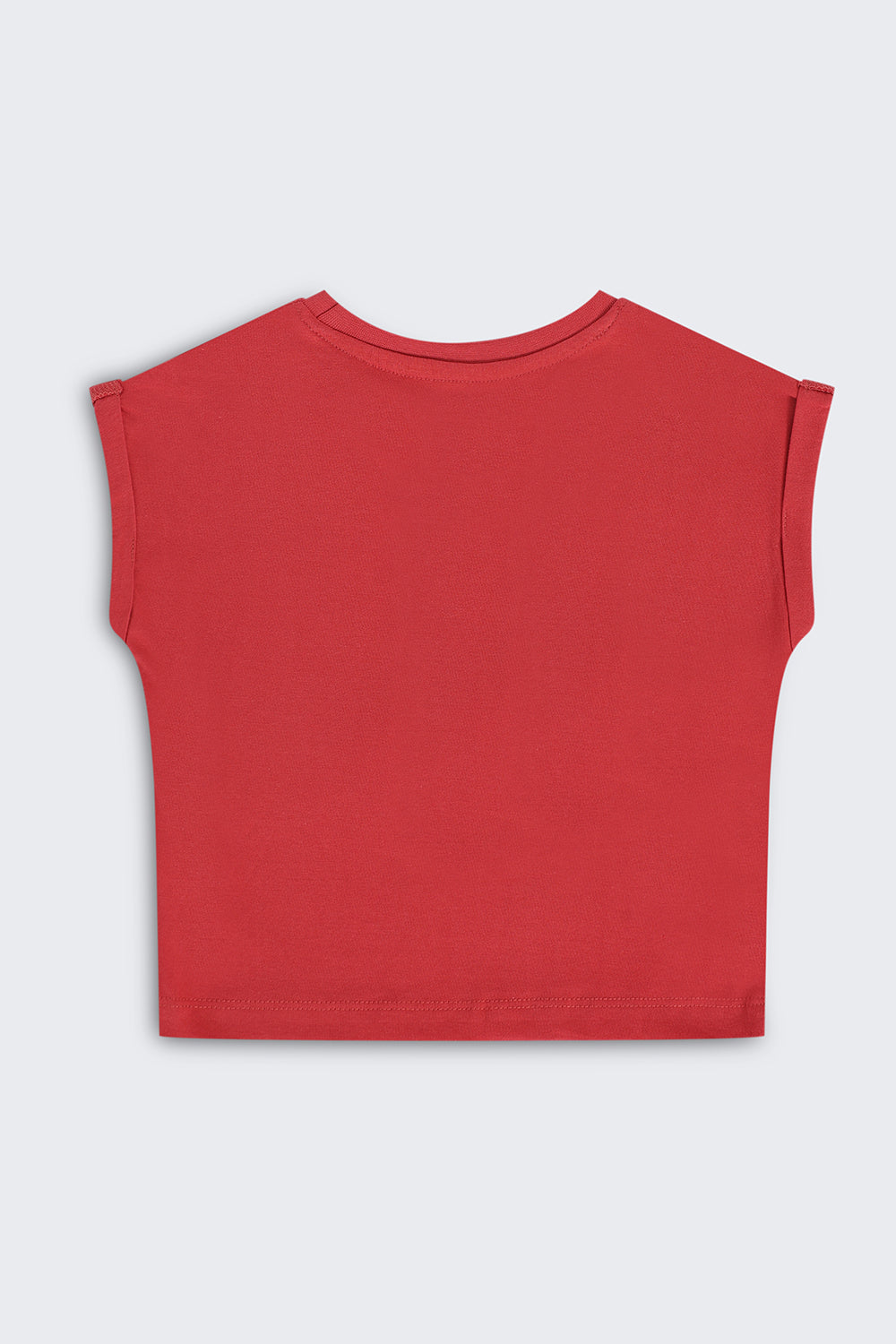Red Graphic Boxy Fit T-Shirt For Girls - Image 3