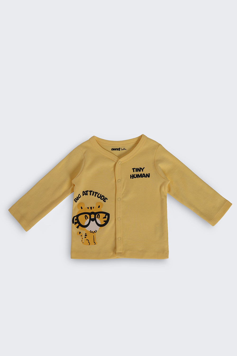 Yellow Cotton Regular Fit Co Ord Set For Infant Boys - Image 3