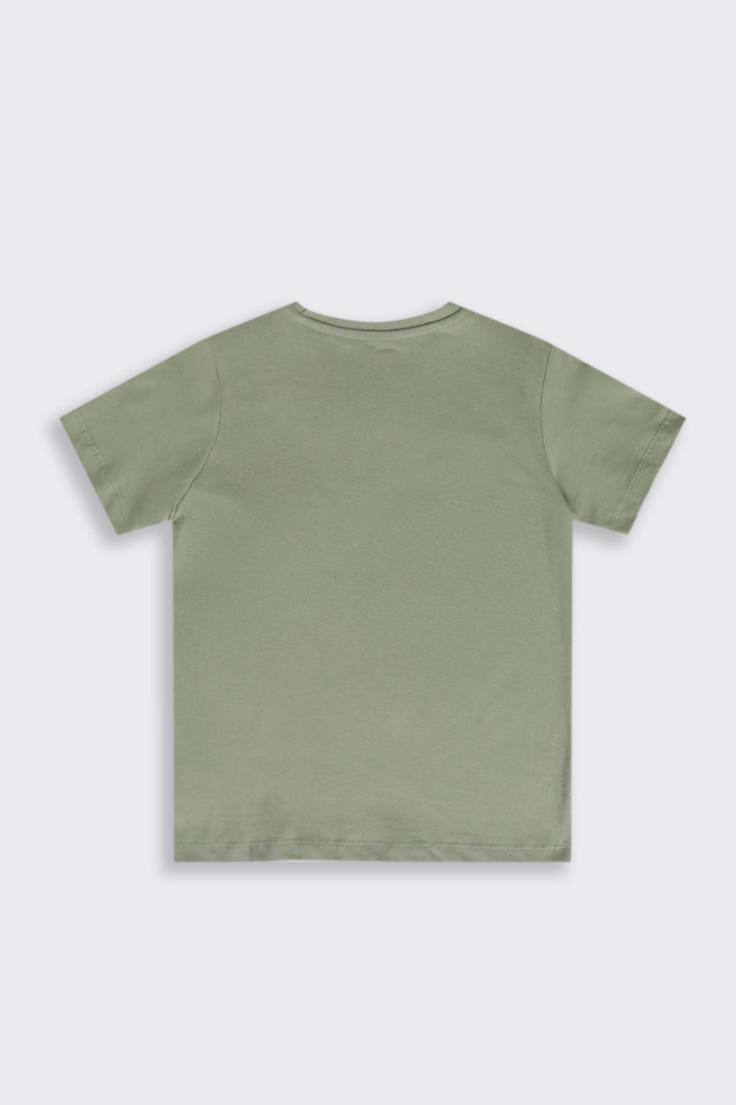Green Cartoon Regular Fit T-Shirt For Tweens Boys - Image 3