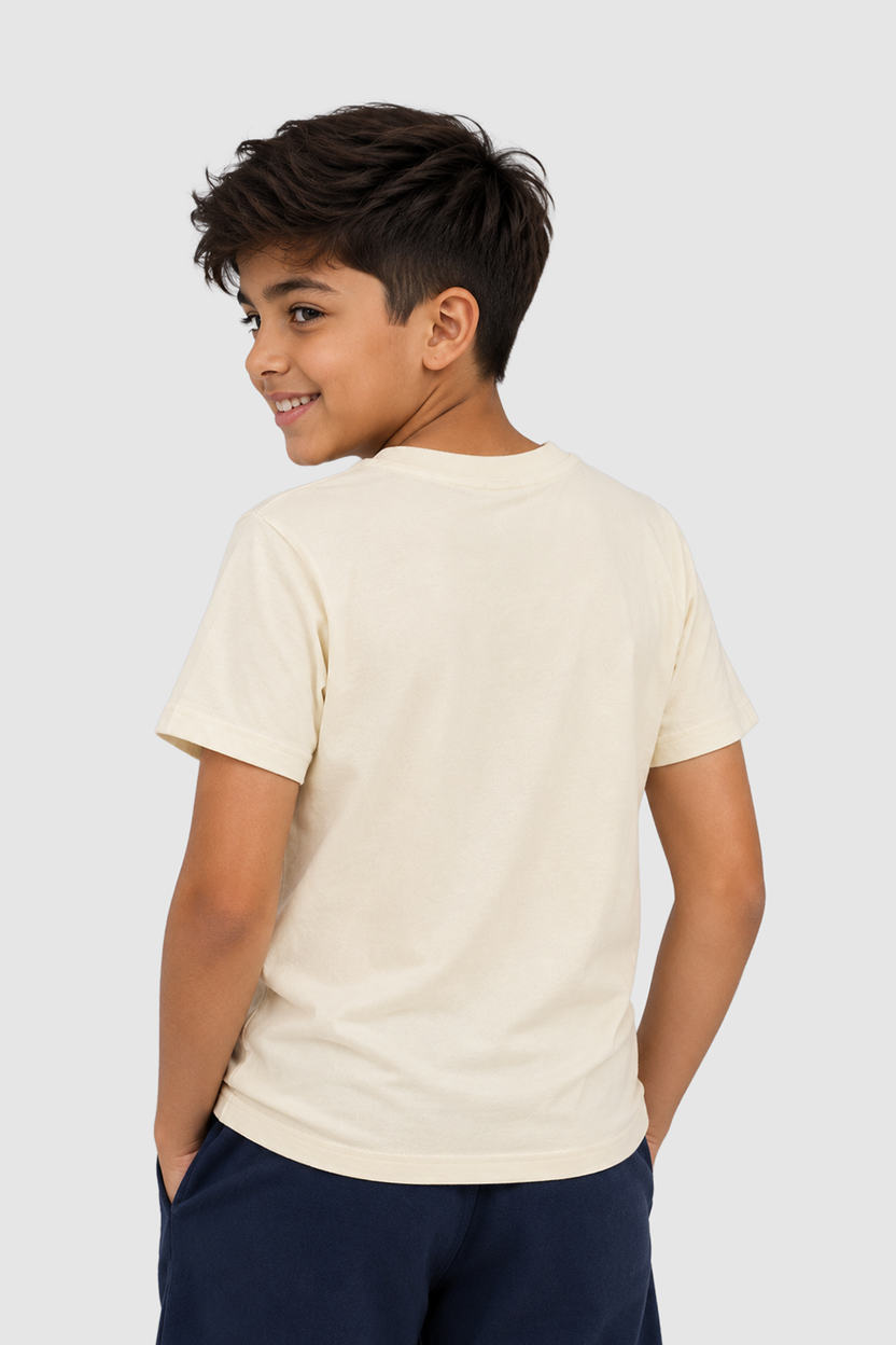 Cream Graphic Regular Fit T-Shirt For Tweens Boys - Image 4