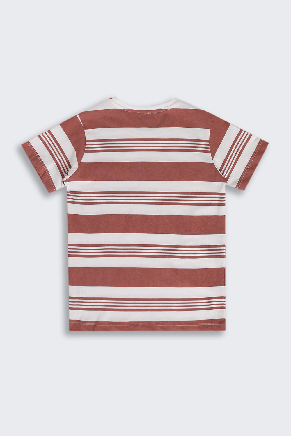 Rust Stripes Regular Fit T-Shirt For Tweens Boys - Image 3