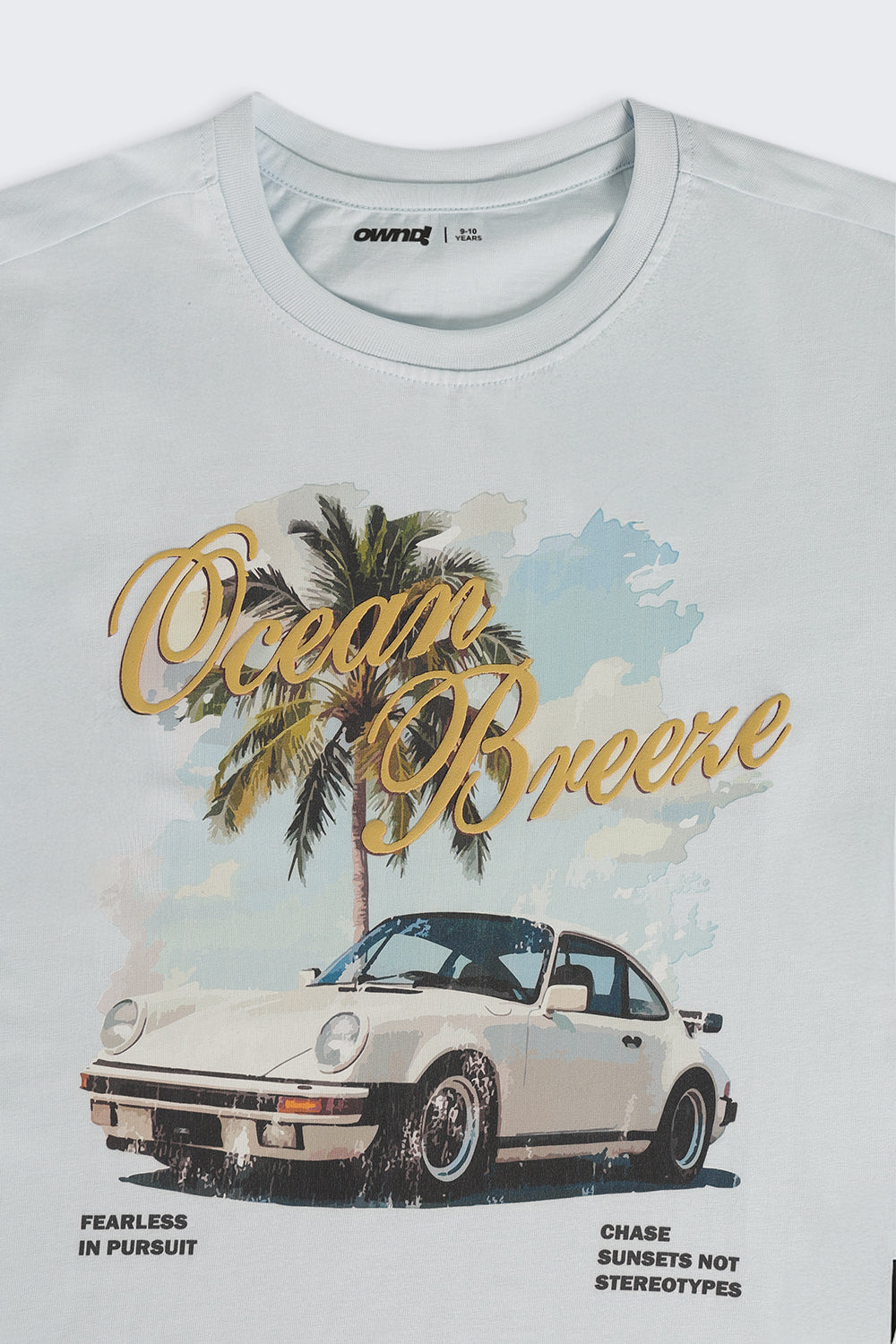 Light Blue Graphic Regular Fit T-Shirt For Tweens Boys - Image 5