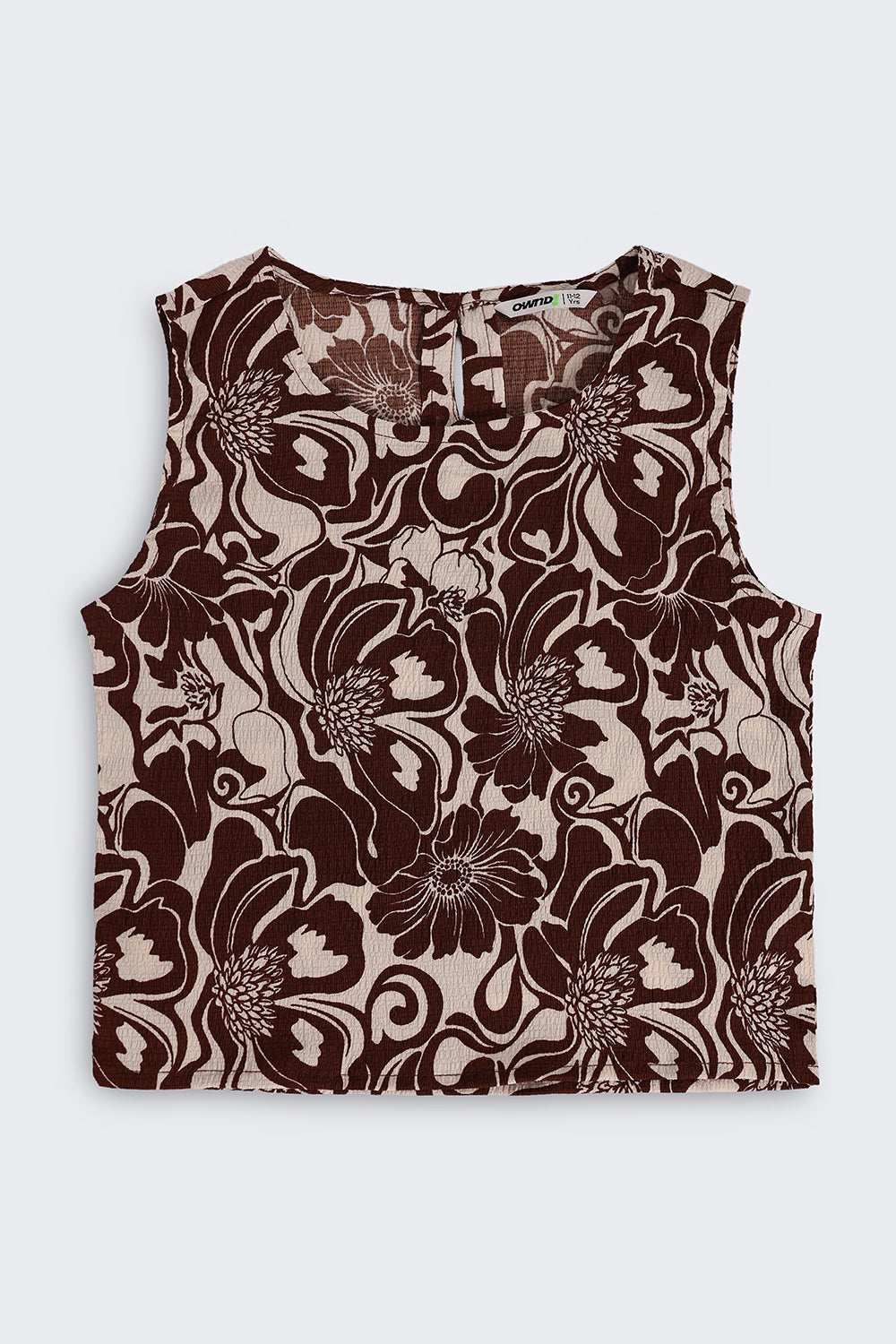 Brown Botanical Regular Fit Co Ord Set For Tweens Girls - Image 3