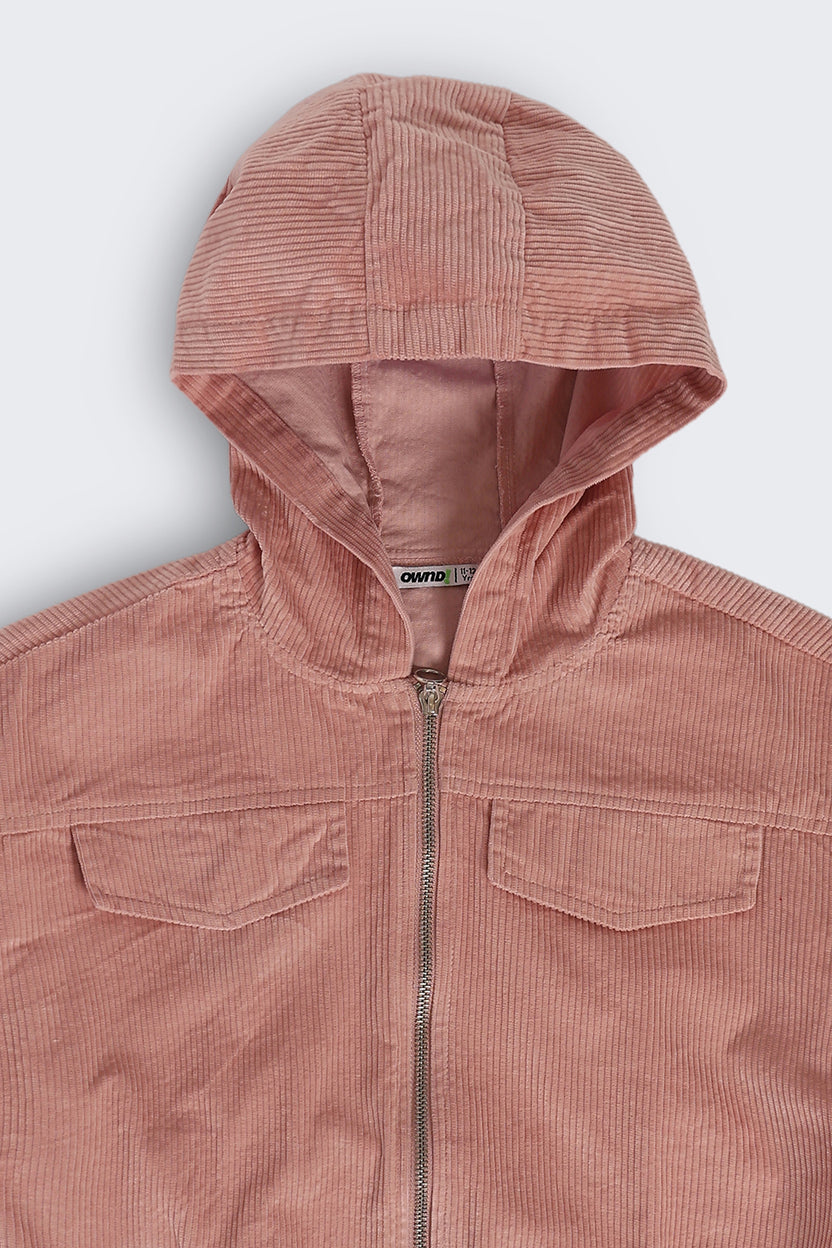 Pink Textured Regular Fit Jacket For Tweens Girls - Image 5