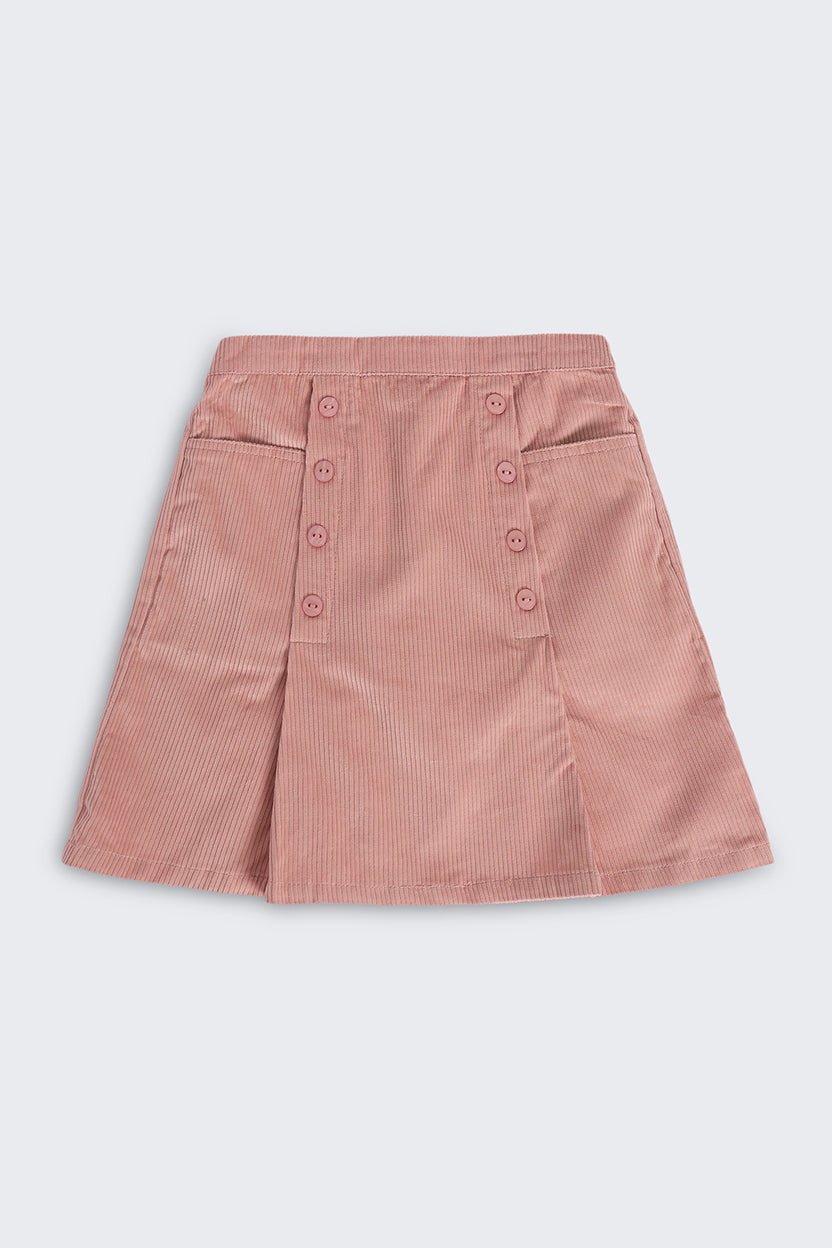 Pink Regular Fit Skirt With 2 Pocket For Tweens Girls - Image 2