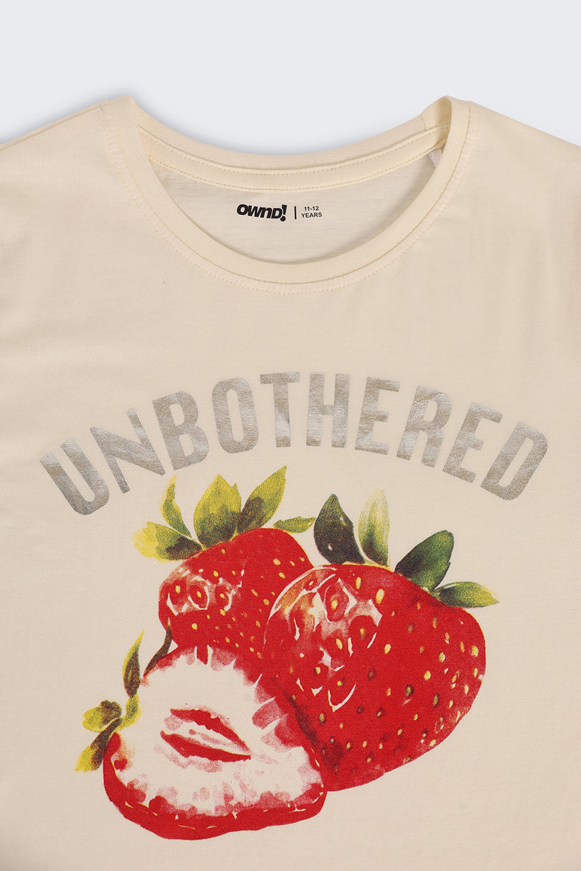 Off White Graphic Regular Fit T-Shirt For Tweens Girls - Image 5