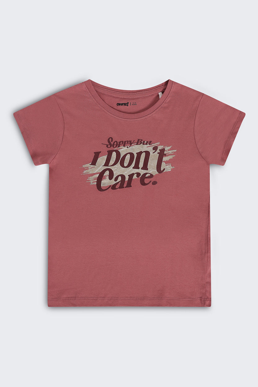 Mauve Graphic Regular Fit T-Shirt For Tweens Girls - Image 2