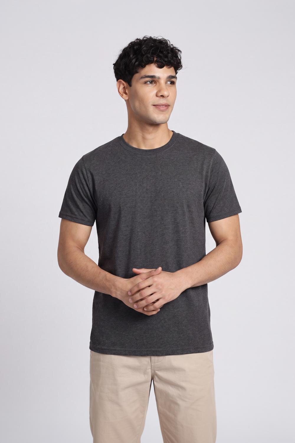Charcoal Everyday Essentials Regular Fit T-Shirt For Men - Image 2