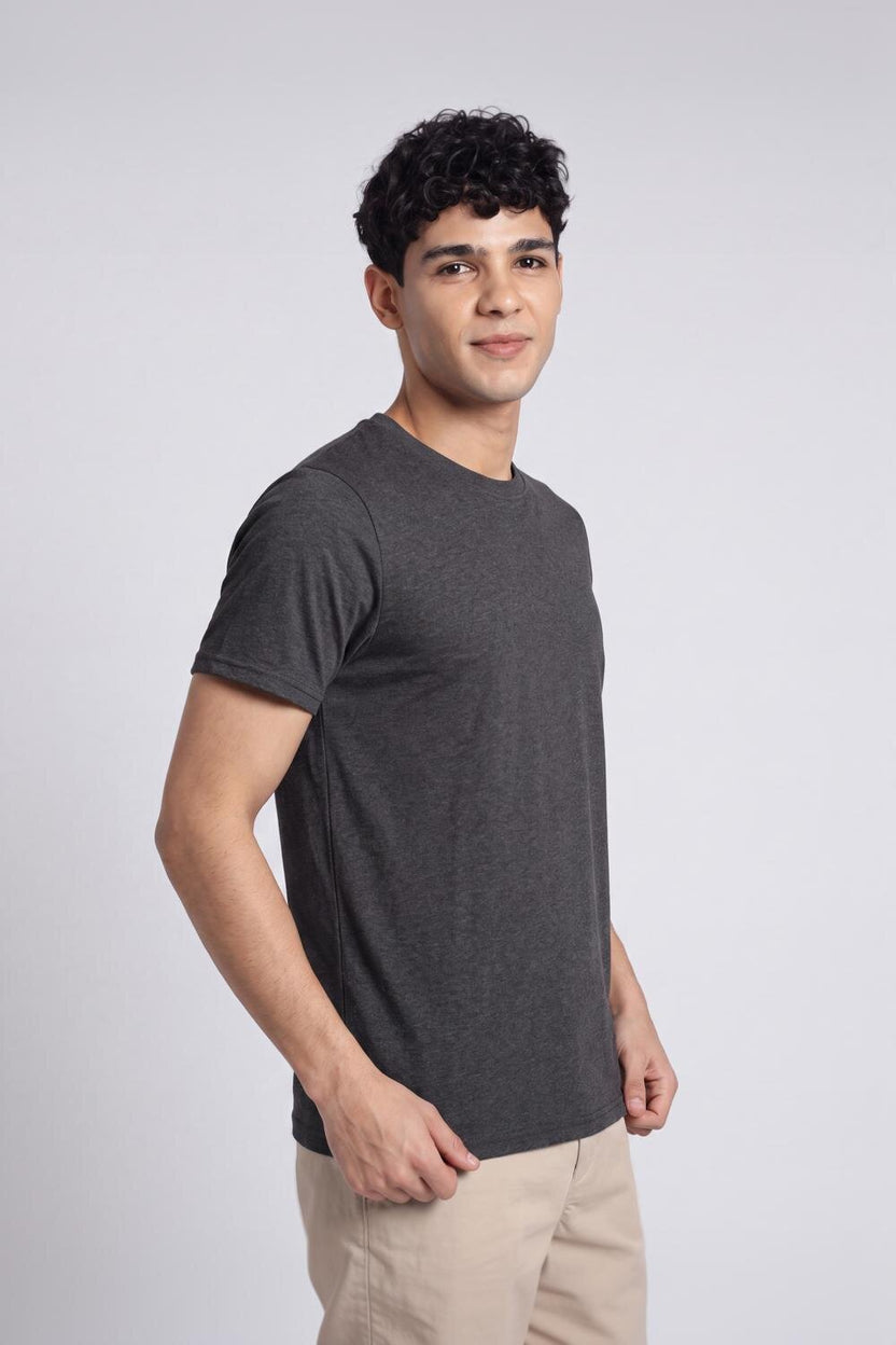 Charcoal Everyday Essentials Regular Fit T-Shirt For Men - Image 4