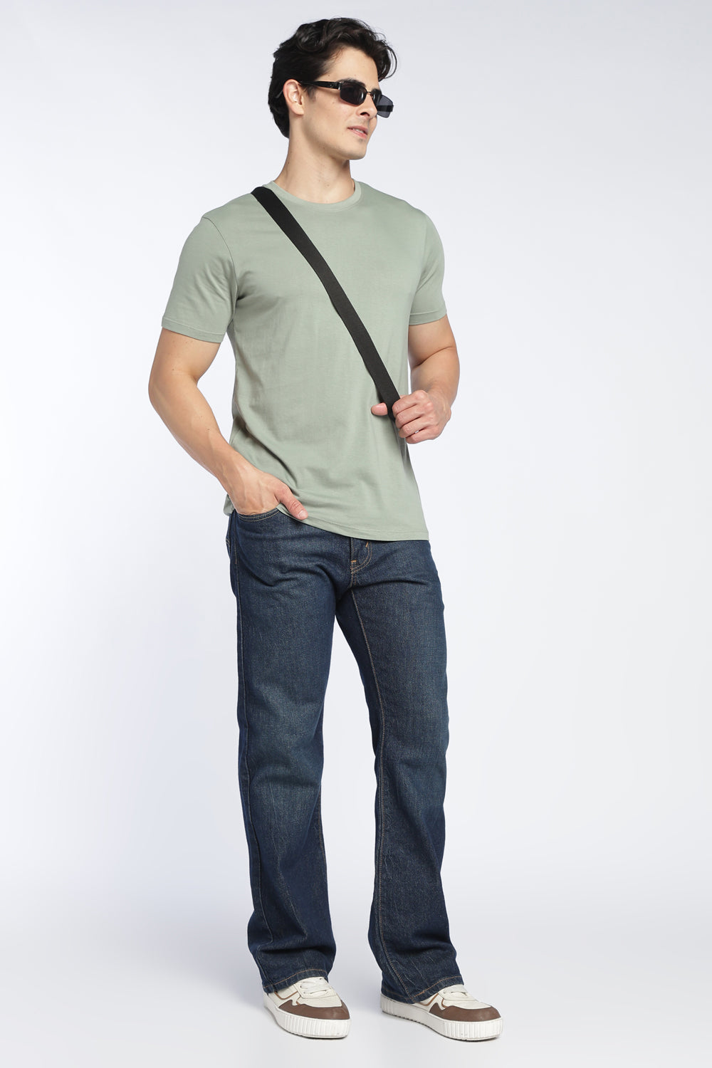 Light Green Cotton Regular Fit T-Shirt For Men - Image 6