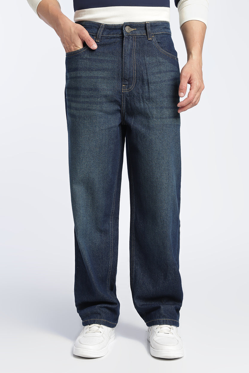 Blue Baggy Fit Jeans With 5 Pocket For Men - Image 2