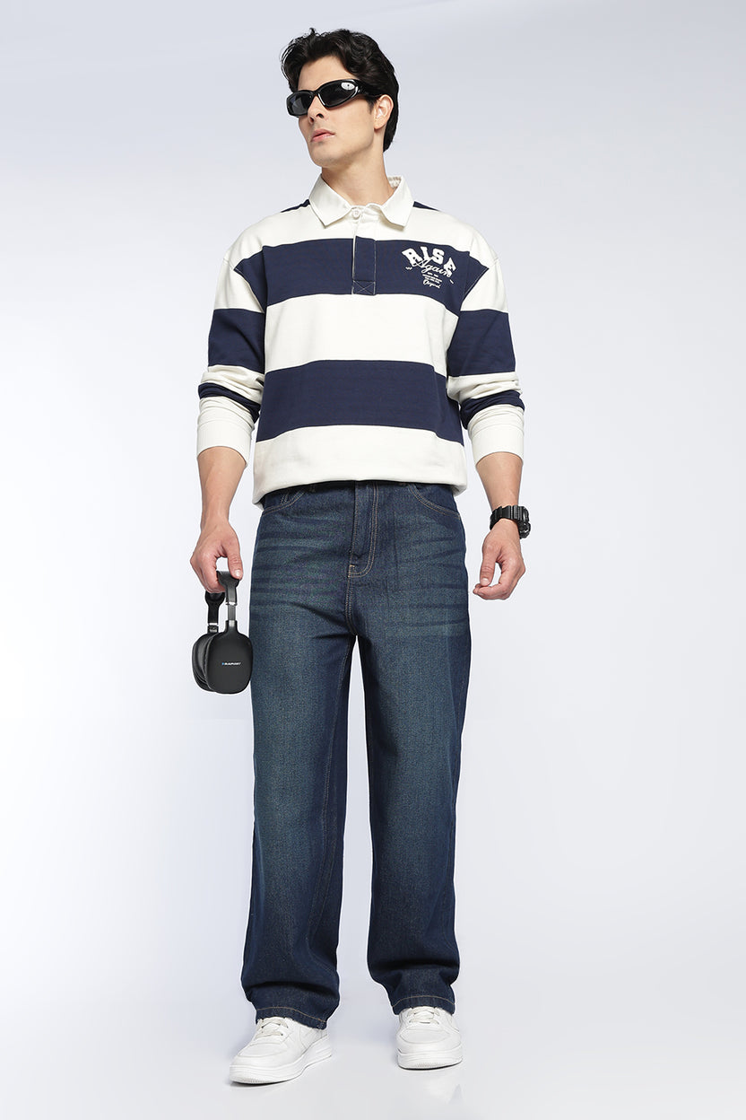 Blue Baggy Fit Jeans With 5 Pocket For Men - Image 6