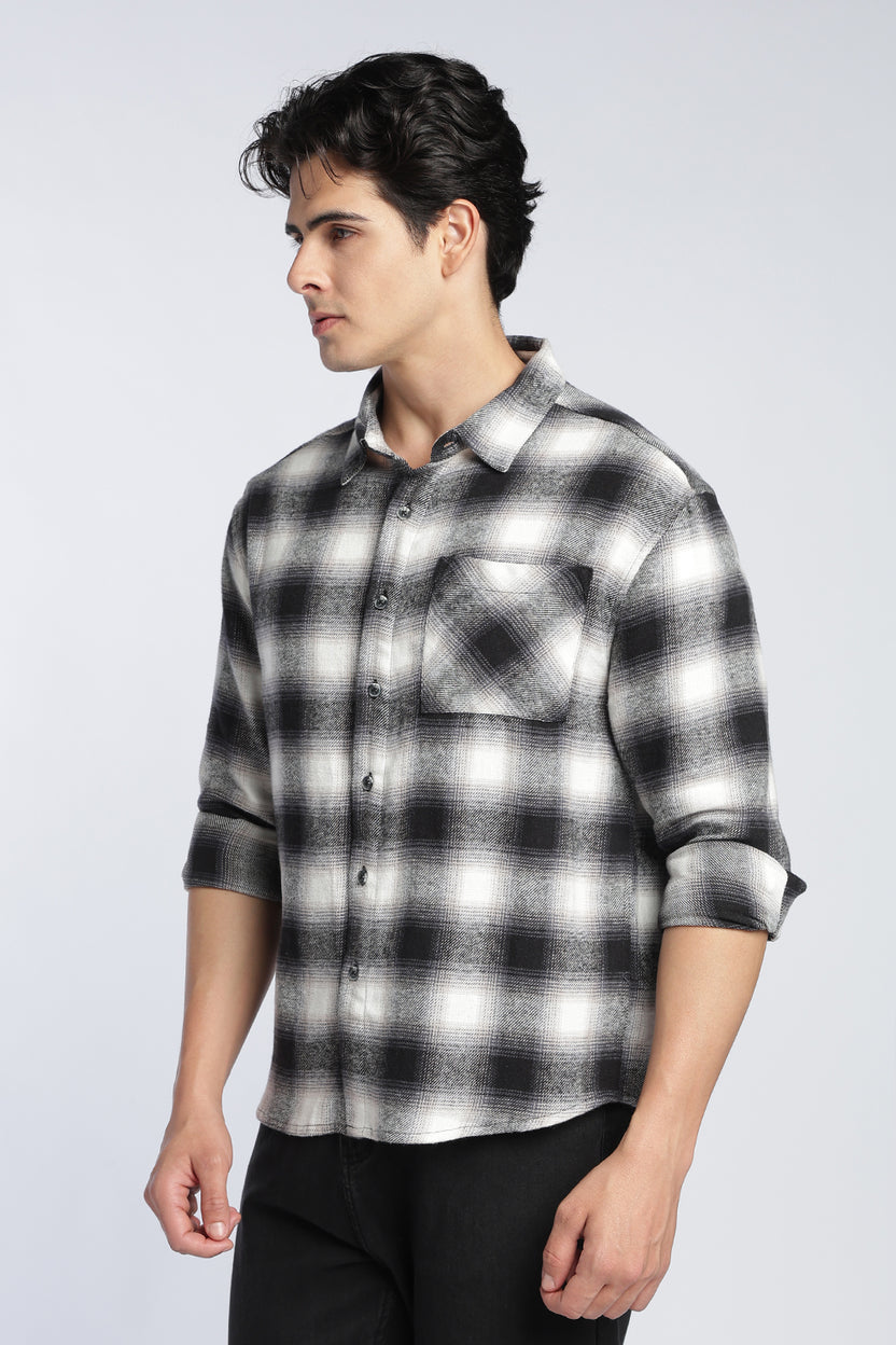 Black Cotton Regular Fit Shirt For Men - Image 4