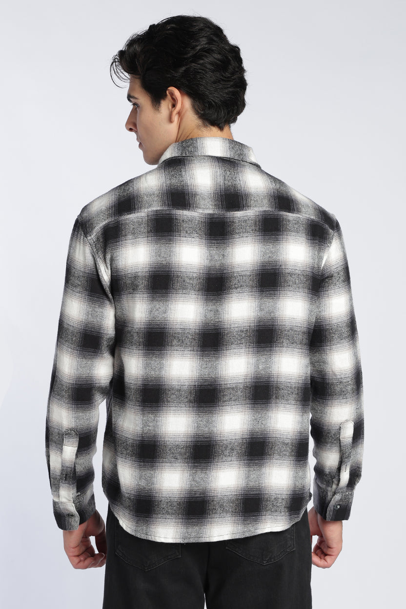 Black Cotton Regular Fit Shirt For Men - Image 5