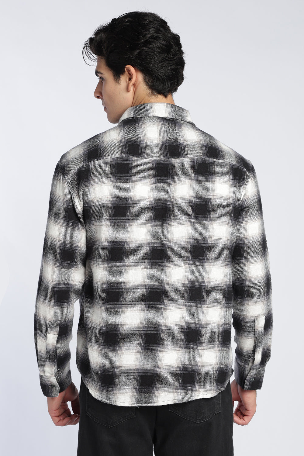 Black Cotton Regular Fit Shirt For Men - Image 5
