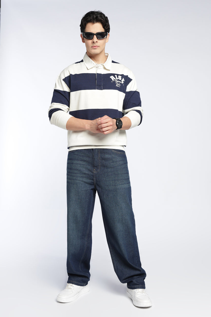 White Stripes Regular Fit Sweatshirt For Men - Image 6