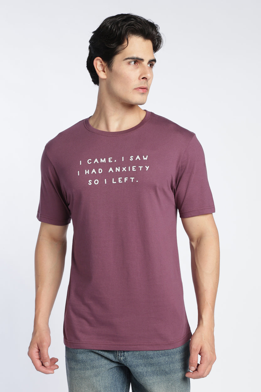 Mens Regular Mauve  T-Shirt - Image 2